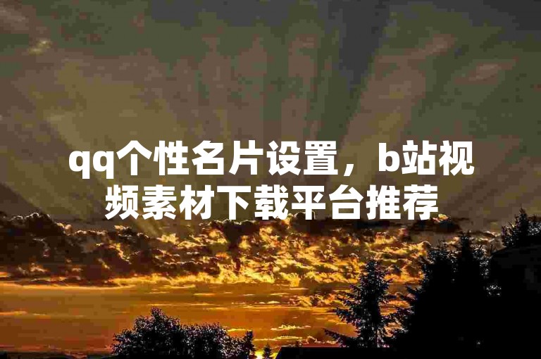 qq个性名片设置，b站视频素材下载平台推荐