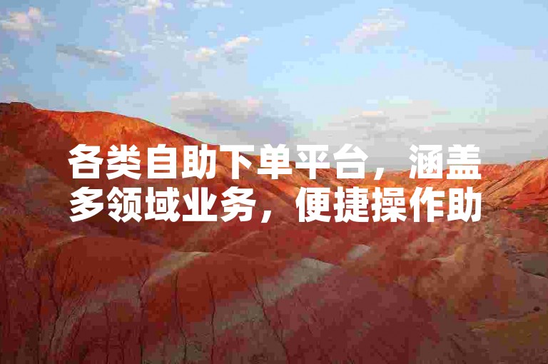 各类自助下单平台，涵盖多领域业务，便捷操作助需求达成。