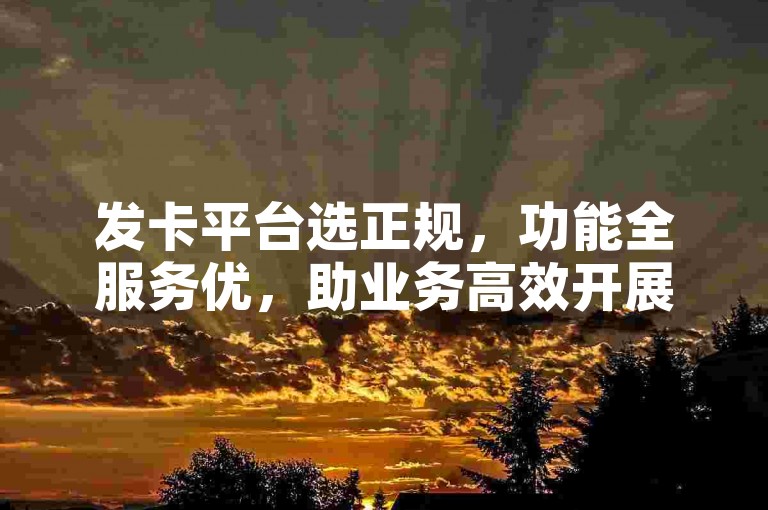 发卡平台选正规，功能全服务优，助业务高效开展。