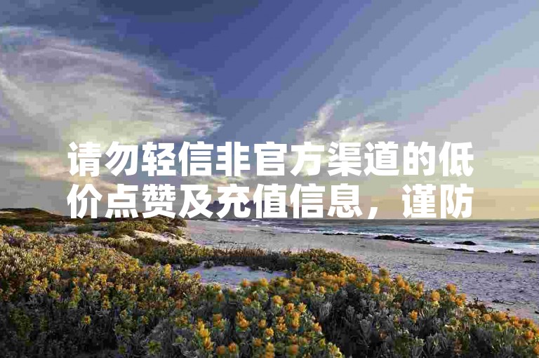请勿轻信非官方渠道的低价点赞及充值信息，谨防受骗。