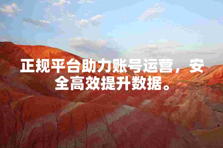 正规平台助力账号运营，安全高效提升数据。