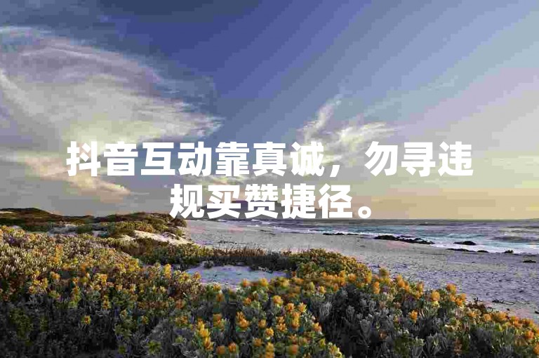 抖音互动靠真诚，勿寻违规买赞捷径。