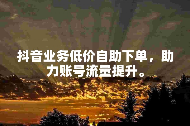 抖音业务低价自助下单，助力账号流量提升。