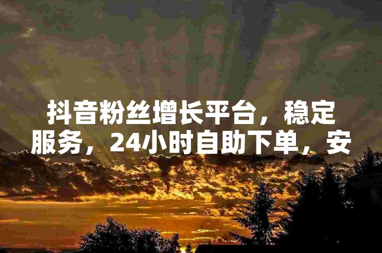 抖音粉丝增长平台，稳定服务，24小时自助下单，安全可靠。
