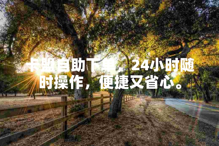 卡盟自助下单，24小时随时操作，便捷又省心。