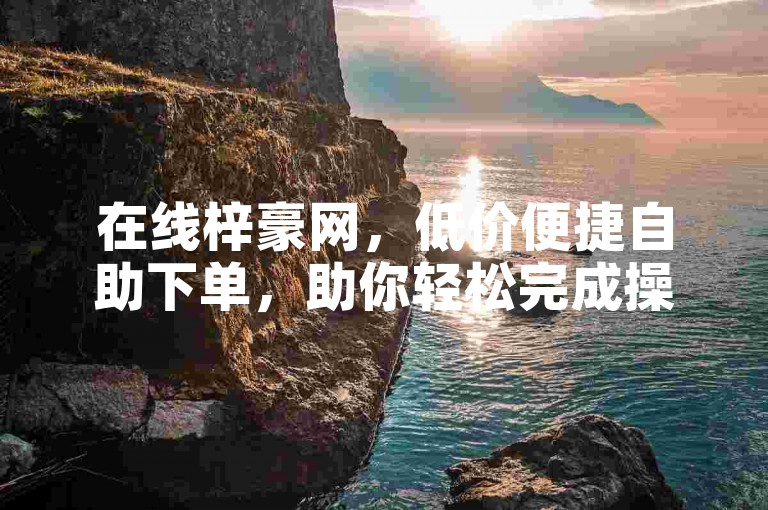 在线梓豪网，低价便捷自助下单，助你轻松完成操作。