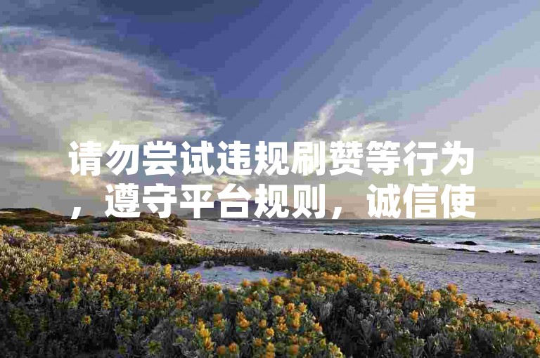 请勿尝试违规刷赞等行为，遵守平台规则，诚信使用网络服务。