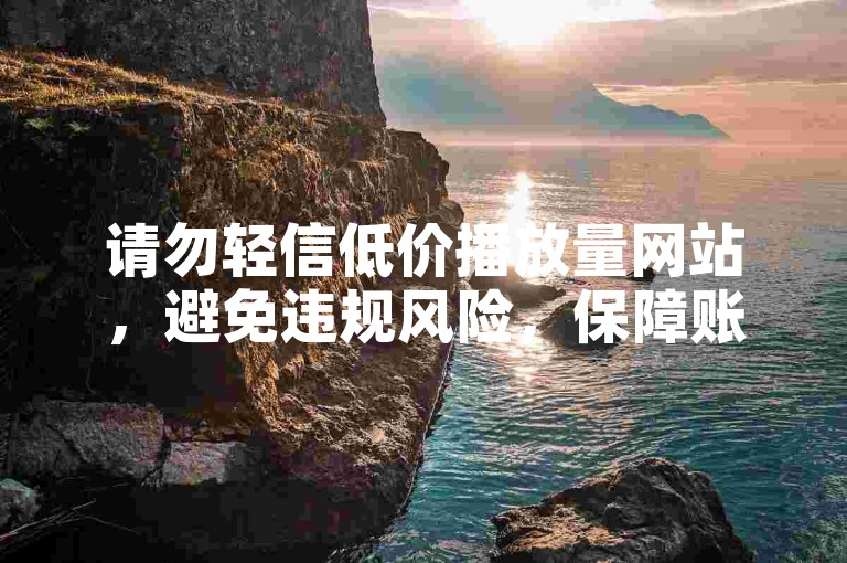 请勿轻信低价播放量网站，避免违规风险，保障账号安全。