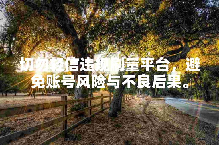 切勿轻信违规刷量平台，避免账号风险与不良后果。