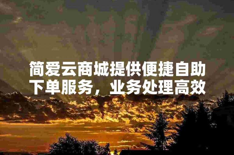 简爱云商城提供便捷自助下单服务，业务处理高效及时。