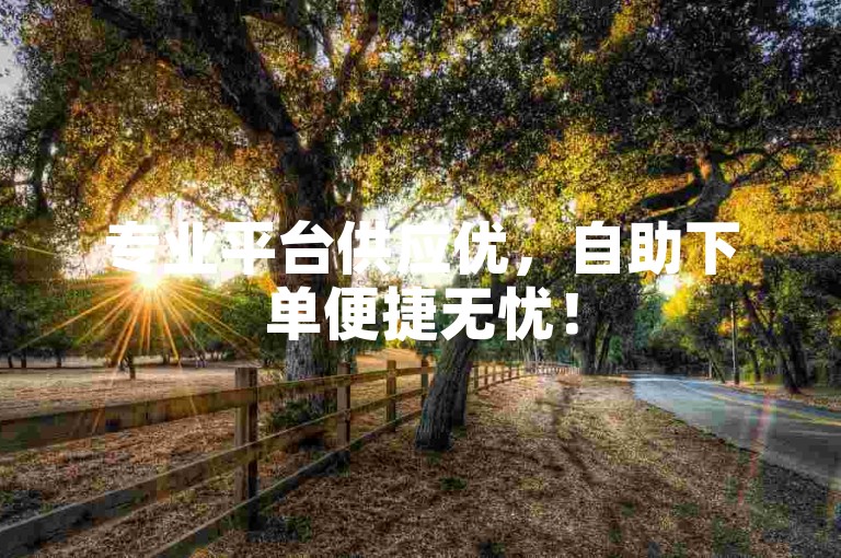 专业平台供应优，自助下单便捷无忧！