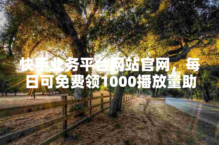 快手业务平台网站官网，每日可免费领1000播放量助力作品。