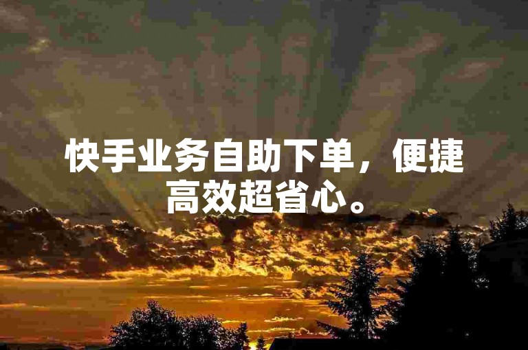 快手业务自助下单，便捷高效超省心。