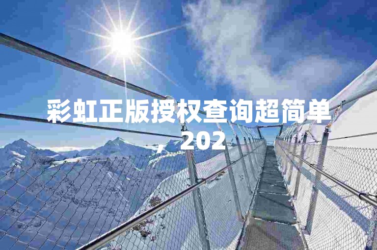 彩虹正版授权查询超简单，2025轻松掌握自助下单技巧！