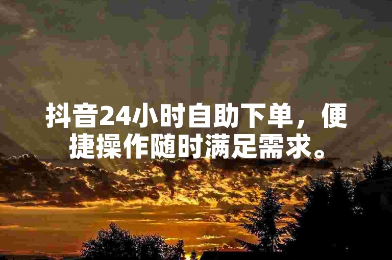 抖音24小时自助下单，便捷操作随时满足需求。