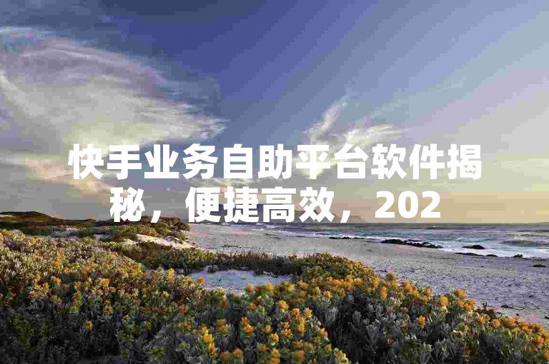 快手业务自助平台软件揭秘，便捷高效，2025年不容错过！