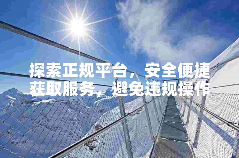 探索正规平台，安全便捷获取服务，避免违规操作风险。