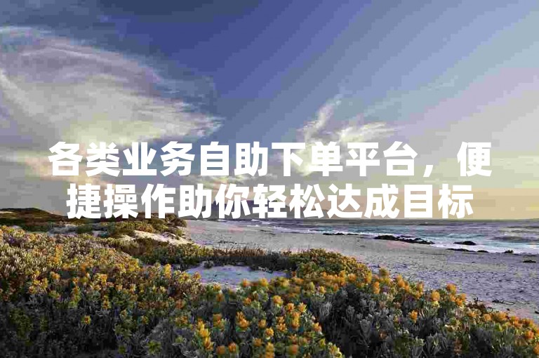 各类业务自助下单平台，便捷操作助你轻松达成目标。