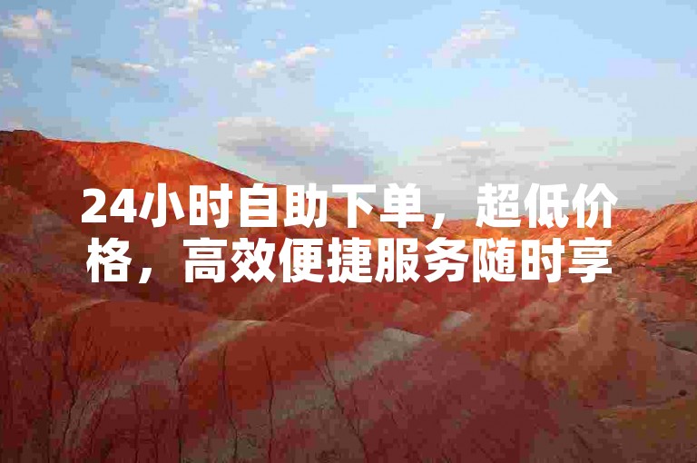 24小时自助下单，超低价格，高效便捷服务随时享。