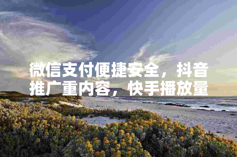 微信支付便捷安全，抖音推广重内容，快手播放量靠优质。