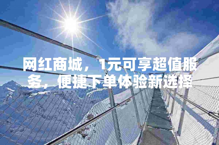 网红商城，1元可享超值服务，便捷下单体验新选择。