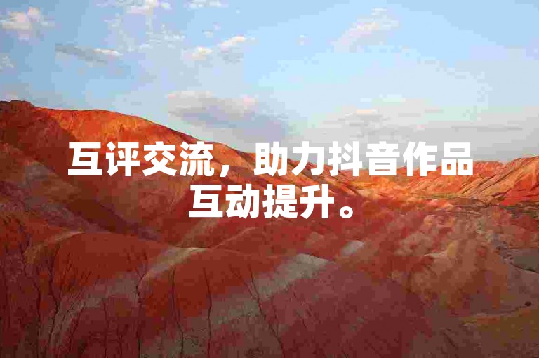 互评交流，助力抖音作品互动提升。