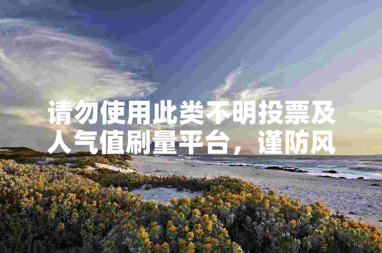 请勿使用此类不明投票及人气值刷量平台，谨防风险。