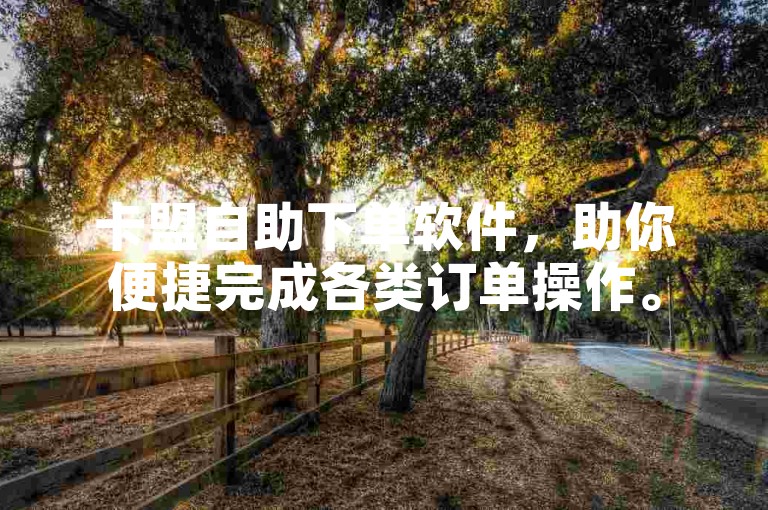 卡盟自助下单软件，助你便捷完成各类订单操作。