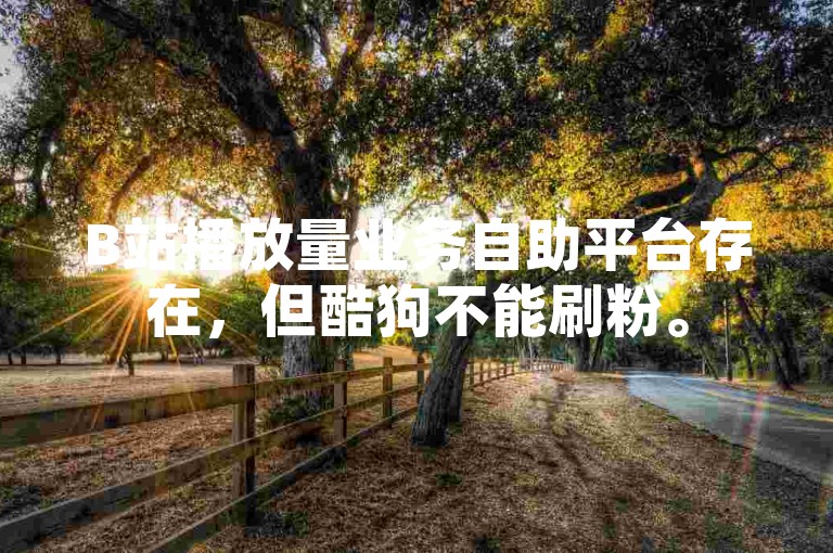 B站播放量业务自助平台存在，但酷狗不能刷粉。