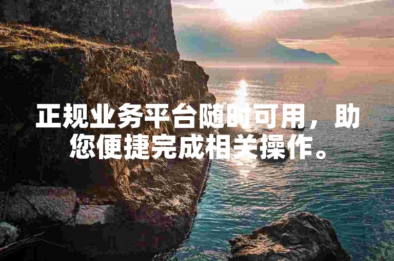 正规业务平台随时可用，助您便捷完成相关操作。