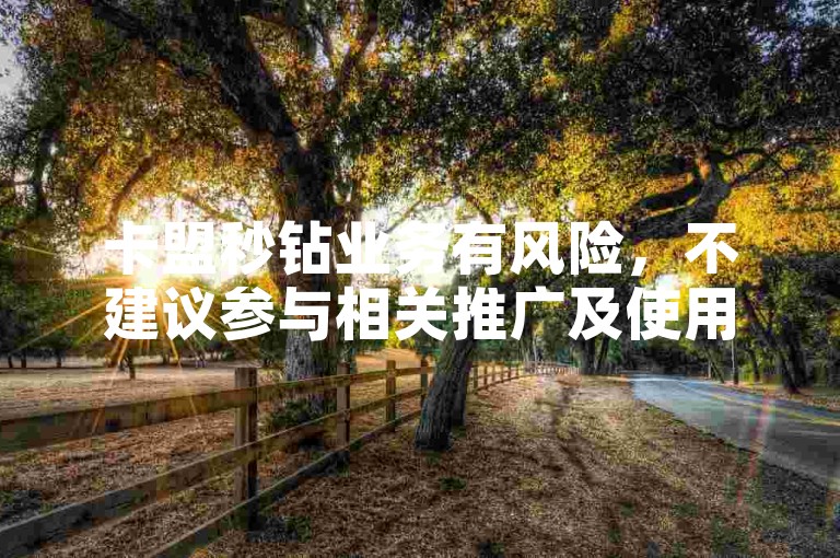卡盟秒钻业务有风险，不建议参与相关推广及使用。