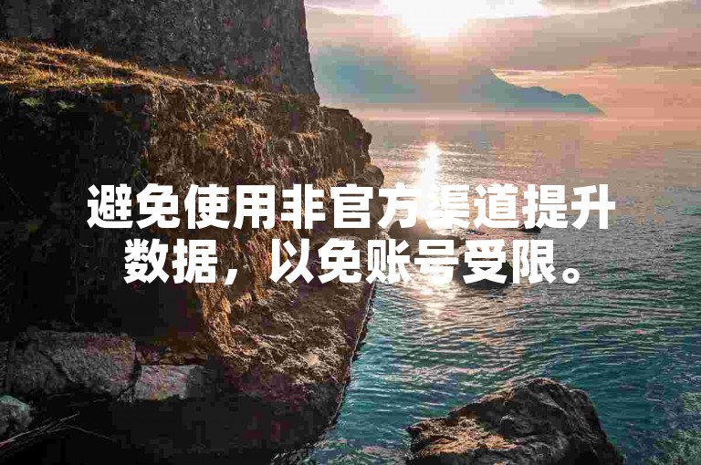 避免使用非官方渠道提升数据，以免账号受限。