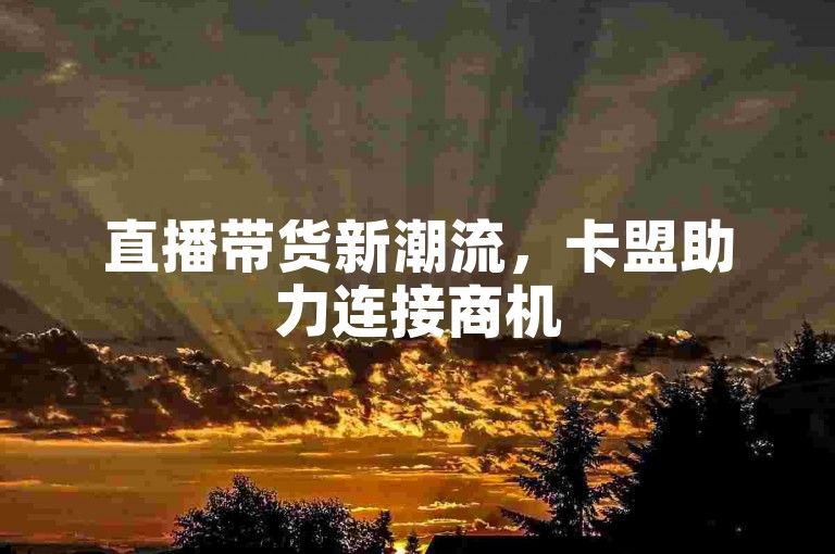直播带货新潮流，卡盟助力连接商机