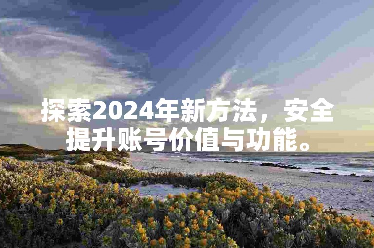 探索2024年新方法，安全提升账号价值与功能。