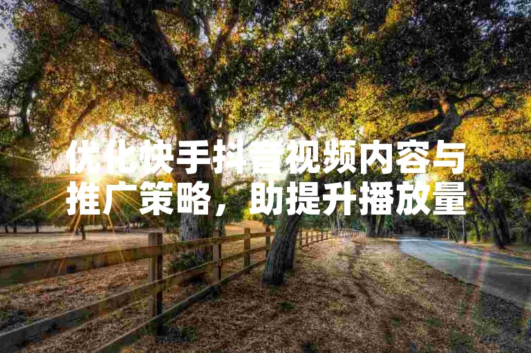 优化快手抖音视频内容与推广策略，助提升播放量。