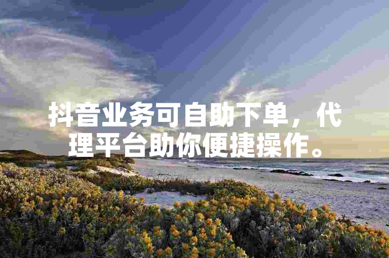 抖音业务可自助下单，代理平台助你便捷操作。