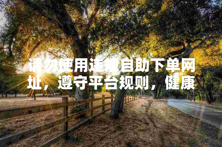 请勿使用违规自助下单网址，遵守平台规则，健康娱乐。