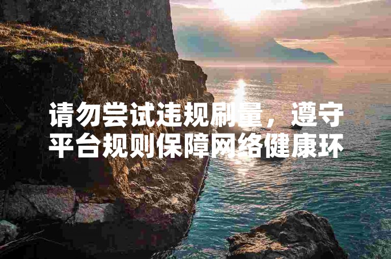 请勿尝试违规刷量，遵守平台规则保障网络健康环境。