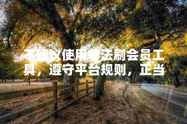 不建议使用非法刷会员工具，遵守平台规则，正当获取权益。