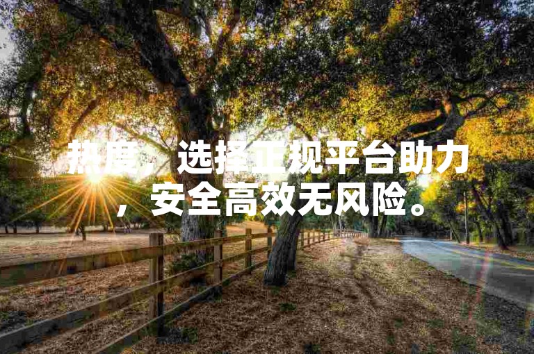热度，选择正规平台助力，安全高效无风险。