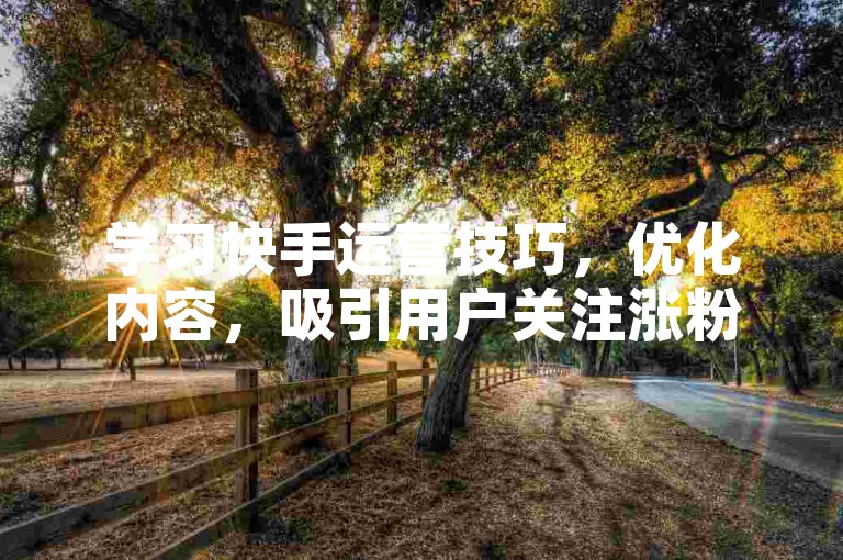 学习快手运营技巧，优化内容，吸引用户关注涨粉。