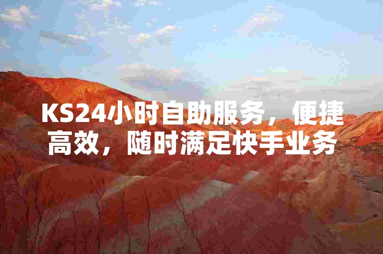 KS24小时自助服务，便捷高效，随时满足快手业务需求。