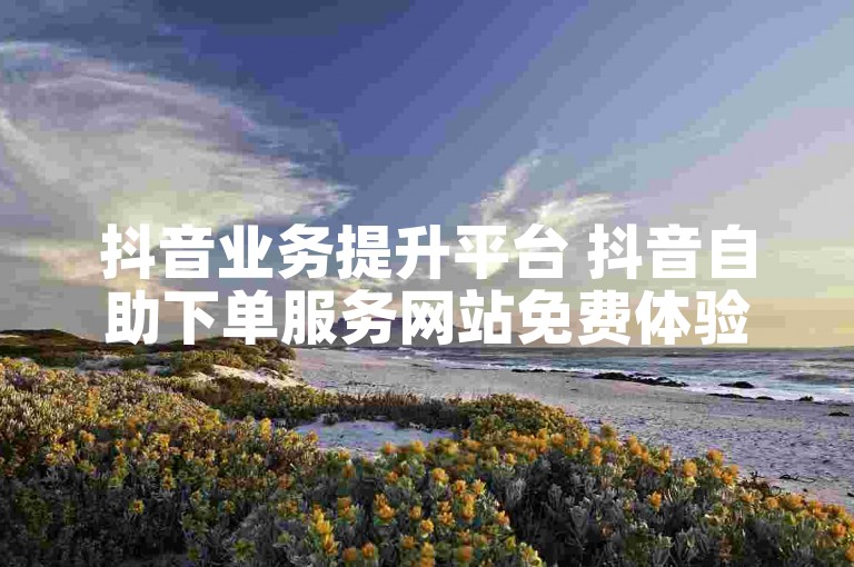 抖音业务提升平台 抖音自助下单服务网站免费体验